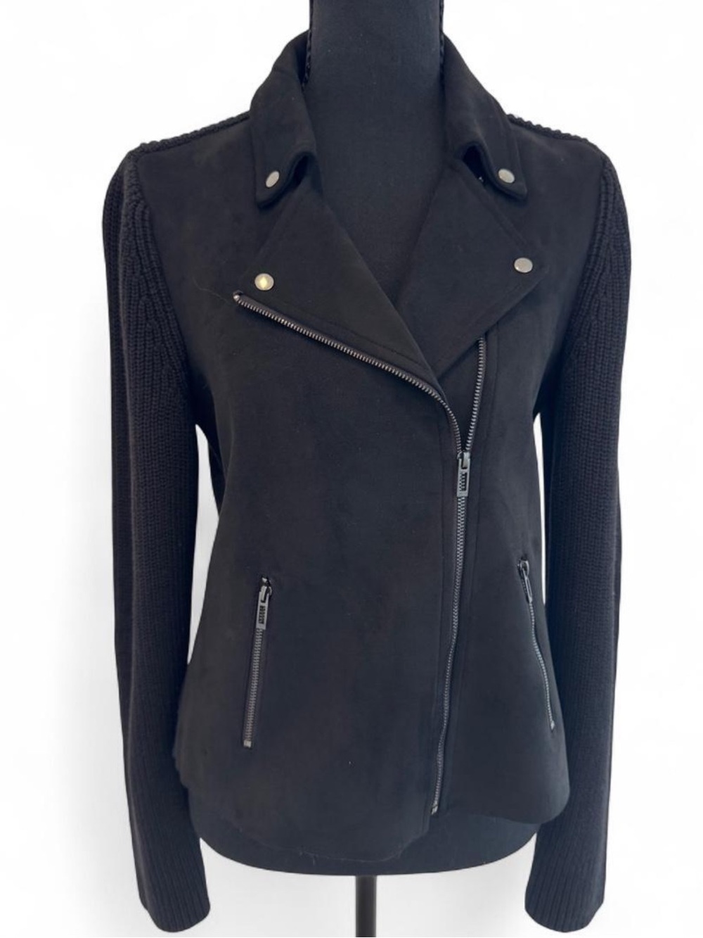 NWOT, S NIC+ZOE Black Asymmetrical Moto Jacket